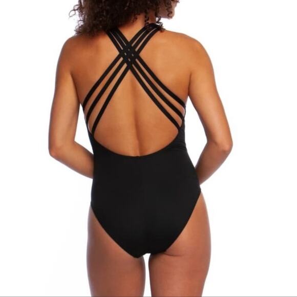 La Blanca One-Piece Spectrum Crossback Swimwear Black Size 8 - Picture 2 of 5